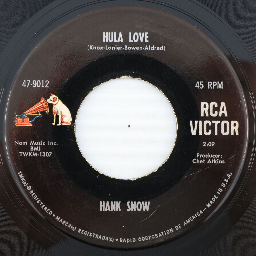 Hank Snow - Hula Love / A Letter From Viet Nam 1966 45 rpm Vinyl Record 47-9012